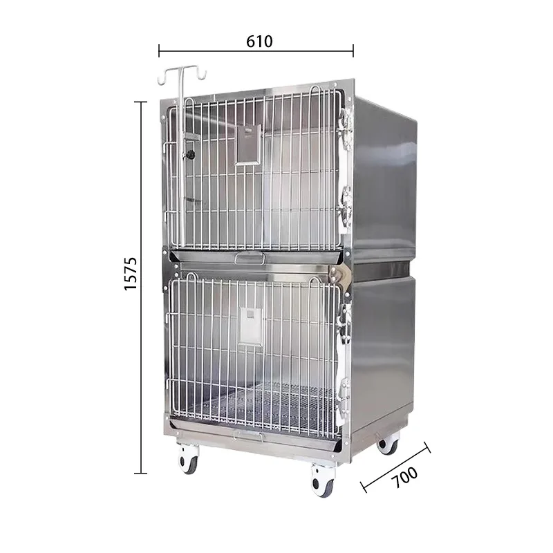 

Stainless steel pet inpatient cage Multi-specification thickened pet dog cage Durable luxury cat cage Constant temperature
