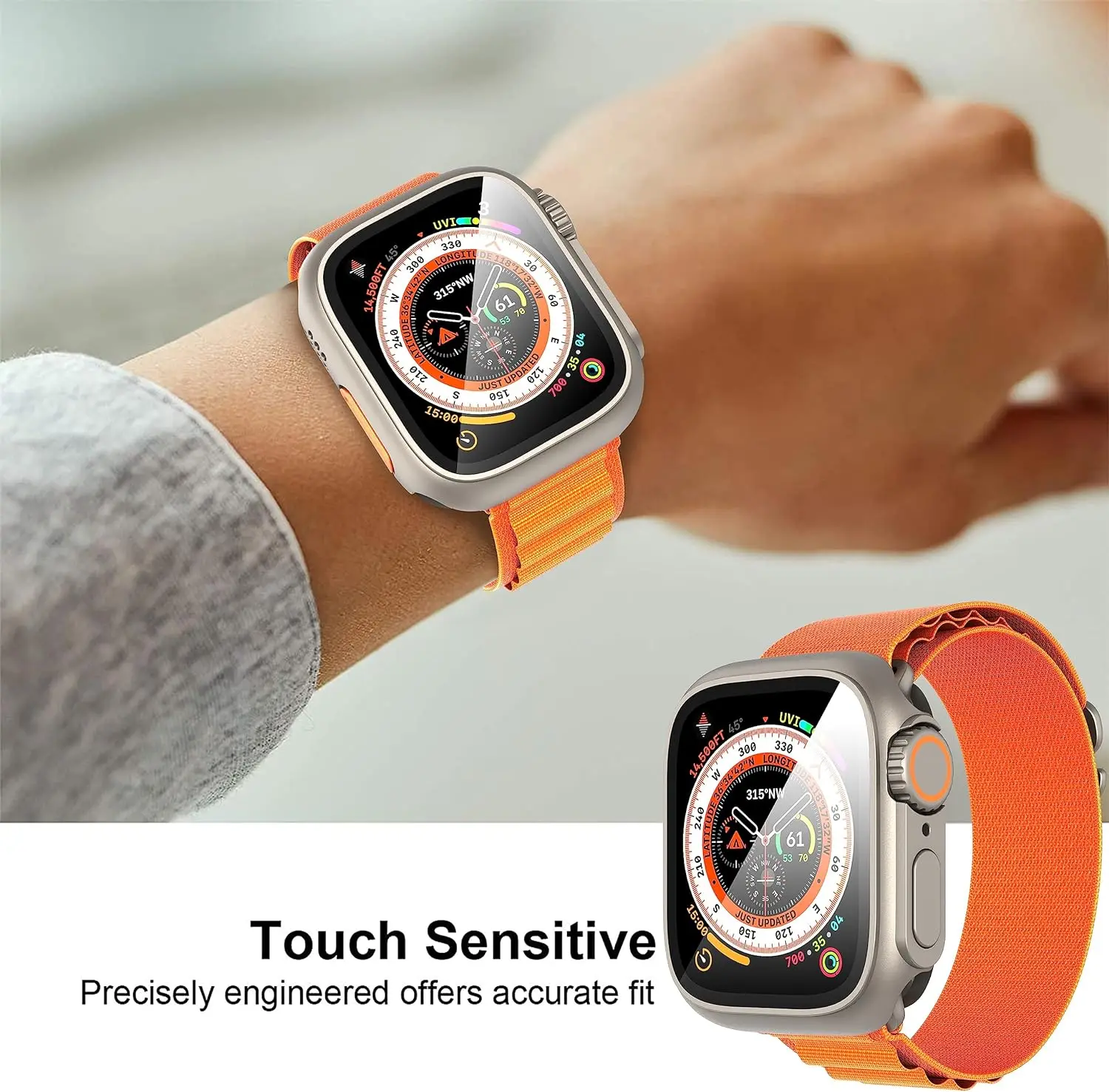 Hard PC Bumper+Tempered Glass Screen Protector for Apple Watch 45mm 41 44 40mm Protective Case for iWatch Series 9 8 7 6 5 4 SE image 6