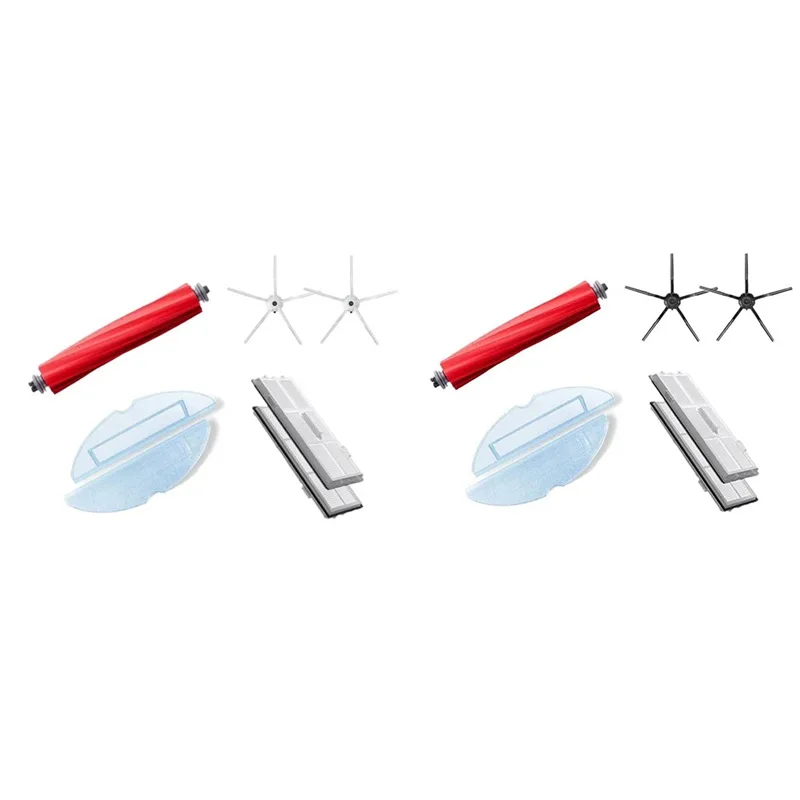 로보락 S7 S70 S75 S7max T7S 용 세척 가능 헤파 필터 사이드 브러시 걸레 천 로봇 진공 청소기 교체 액세서리, 흰색