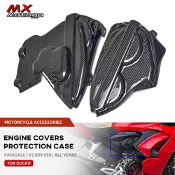 Panigale V2 Carbon Fiber Engine Covers Protection Case For DUCATI PANIGALE V2 899 959 Motorcycle Accessories Engine Fairing Kit