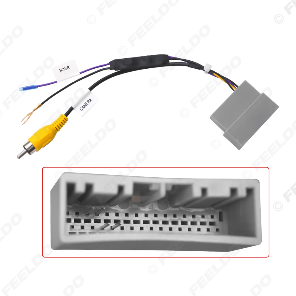5Pcs Car Parking Reverse Wire Adapter 32Pin Female Video Plug RCA Cable With 12V-6V Power Convertor Board For Honda