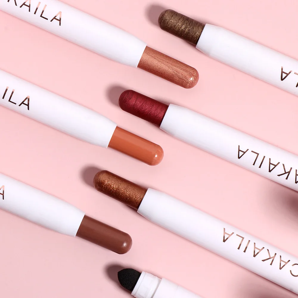 Wasserfester Lidschattenstift, 6-teiliges Set, samtiges, mattes Finish, wischfest, knitterfrei, für schnelles Make-up unterwegs, Schönheit