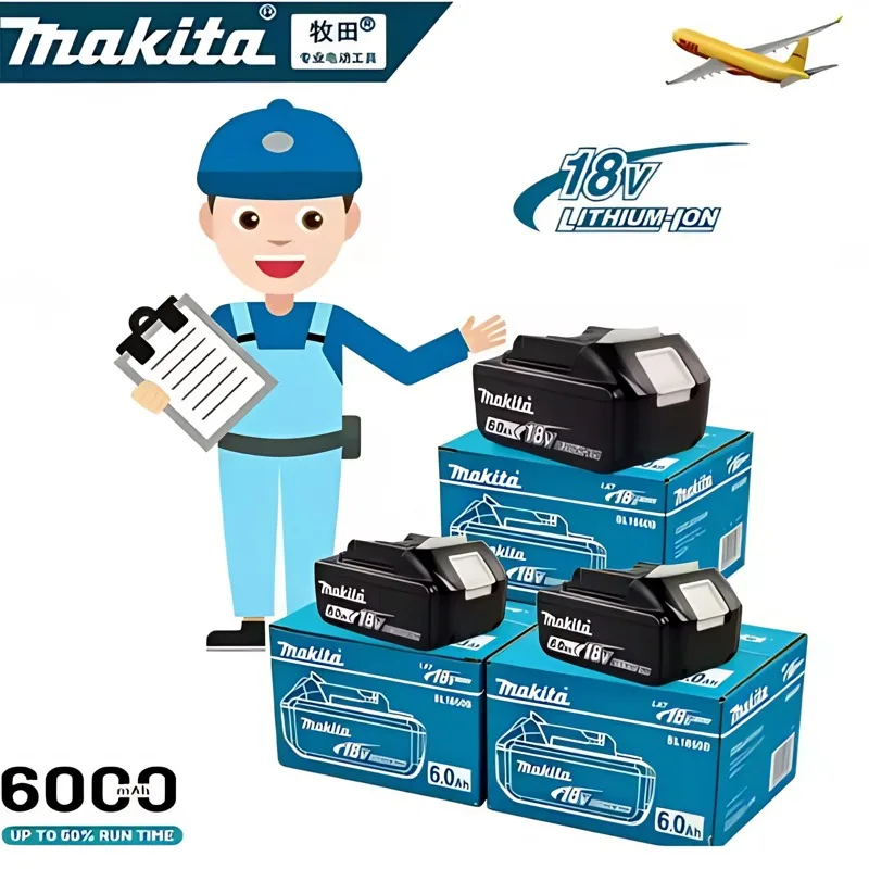 

New Makita 18V 6.0 Rechargeable Lithium-Ion Battery with LED Indicator, High Capacity for Makita Cordles Power Tool Battey ⭐️