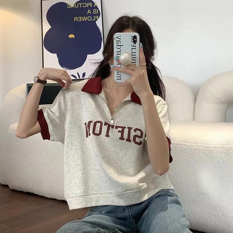 半袖 Tシャツ レディース 夏 ソリッドカラー コットン ラウンドネック カジュアル ルーズフィット シック エレガント ソフト 快適 日常着