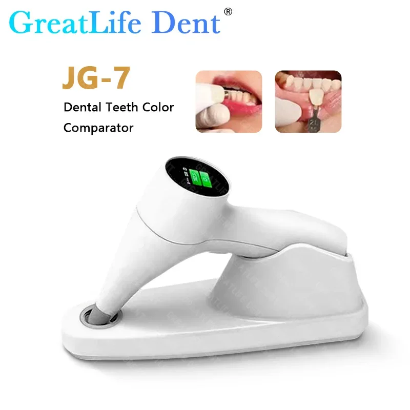 GreatLife alat penyok Dental Digital, korektor pemandu warna-warni layar LCD nirkabel, pembanding warna gigi fotolistrik