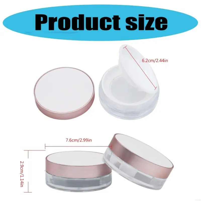 U0DE Empty Loose Powder Container Plastic Cosmetic Makeup Loose Powder Box Case Holder with Sifter Lids and Puff for Travel