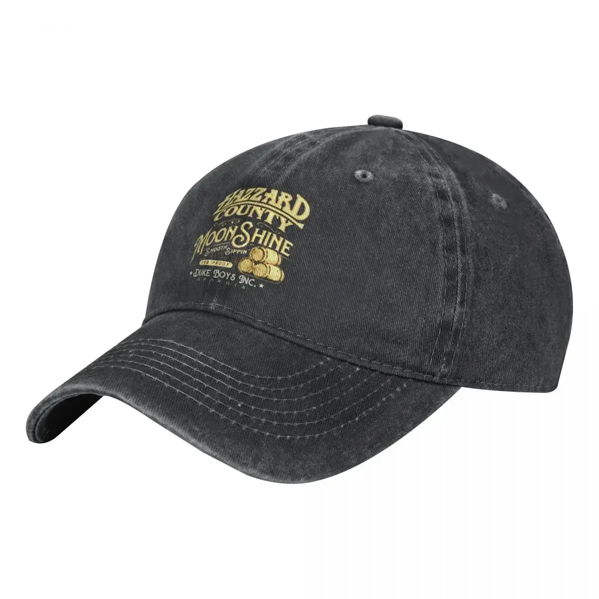 Hazzard County Moonshine Smooth Sipping Washed Denim Baseball Cap Trucker Hats Top Adjustable