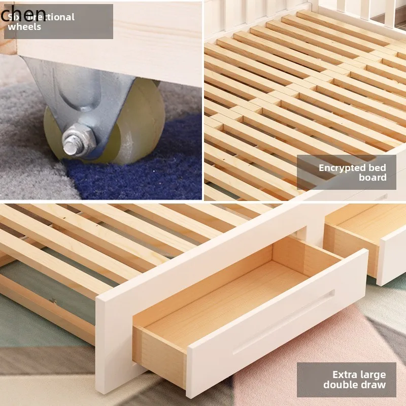 HXL أريكة سرير قابلة للطي قابلة للسحب من الخشب الصلب وسرير نهاري قابل للتمديد