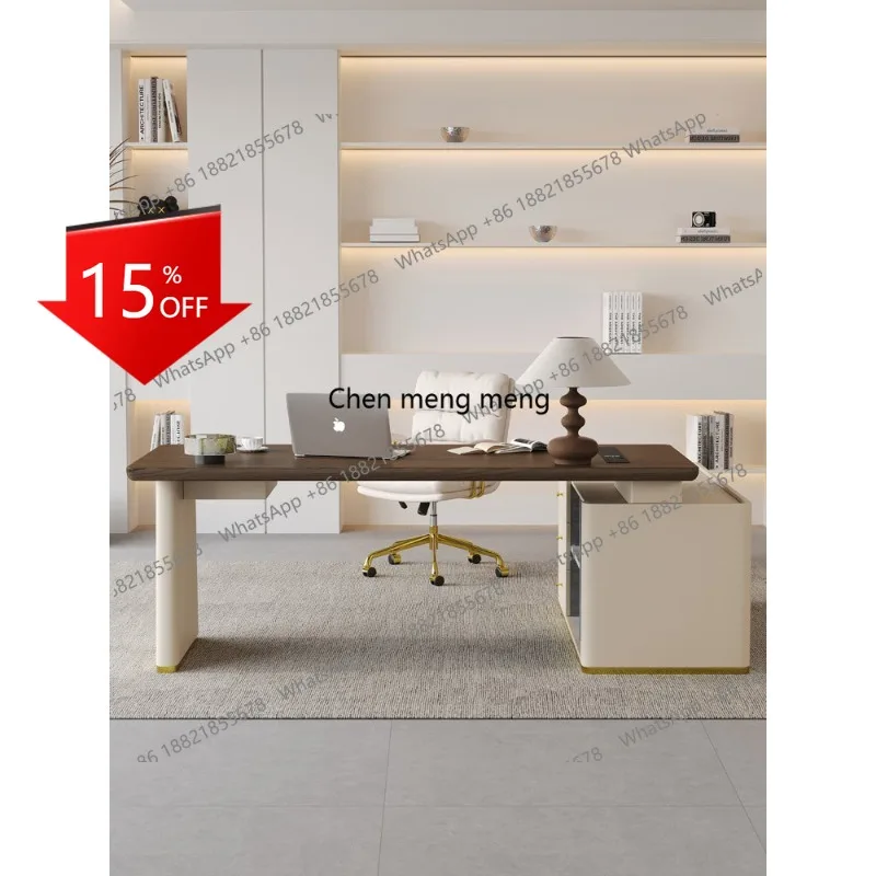 

Corner solid wood office boss desk L-shaped computer desk desktop modern retro high-end study workbench