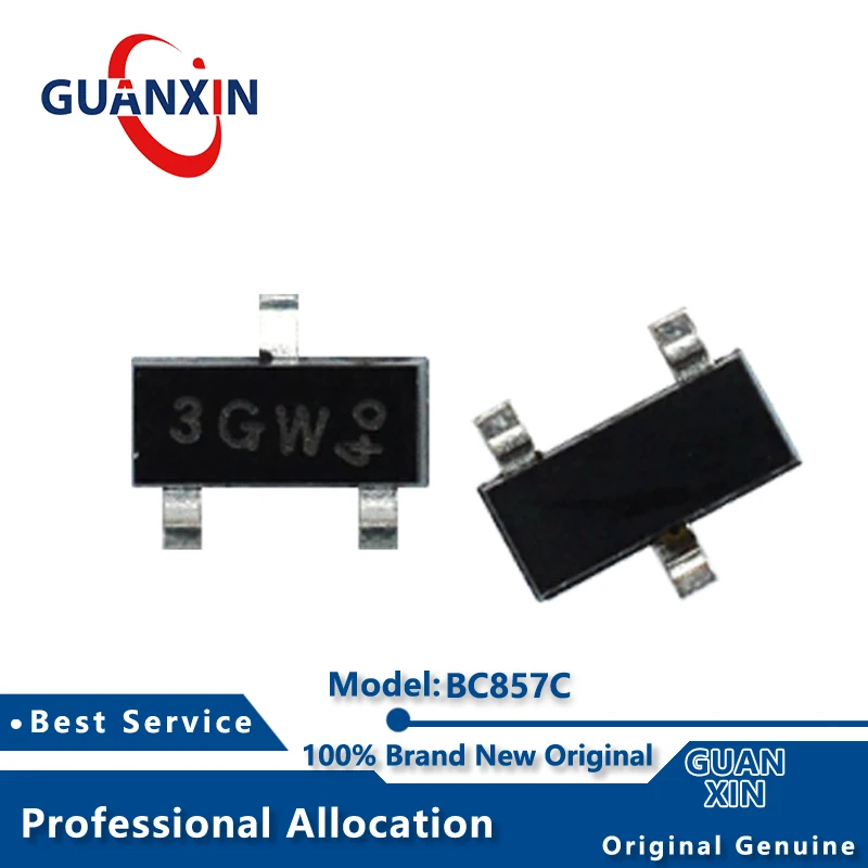 

100% New Electronic BC857C Marking 3GW SOT-23 BC857