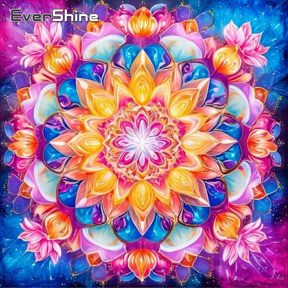 EverShine DIY Diamantmalerei Blumen-Abstrakt-Set Neue Kollektion Stickerei-Bild Strass-Mosaik Mandala-Dekor für Zuhause