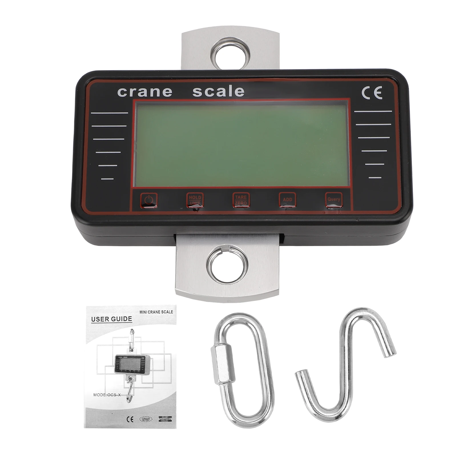 

Industrial Hanging Scale 4" LCD Display Hooks Ideal Construction Fishing Outdoor 500kg/1100lbs Heavy Duty Digital Crane Scale