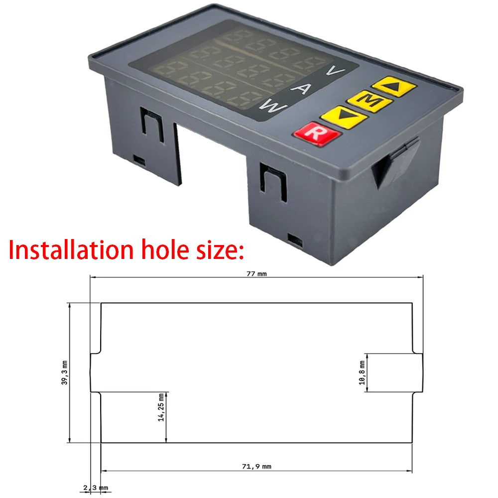 Bm730 DC0-100V 10a led voltímetro digital amperímetro tensão atual wattímetro medidor volt detector testador monitor painel com alarme