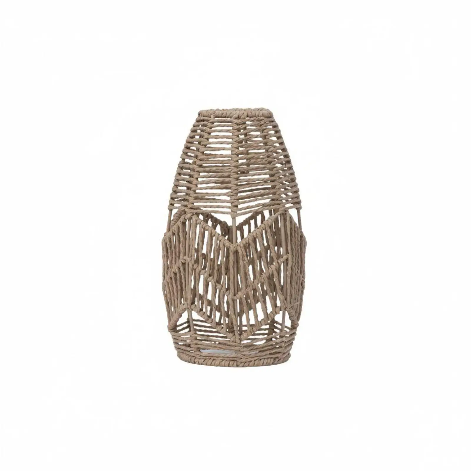 Artisan Paper Rope Pendant Light Cover with Open Weave Pattern for Cafe Hotel Cozy Atmosphere Home Decor