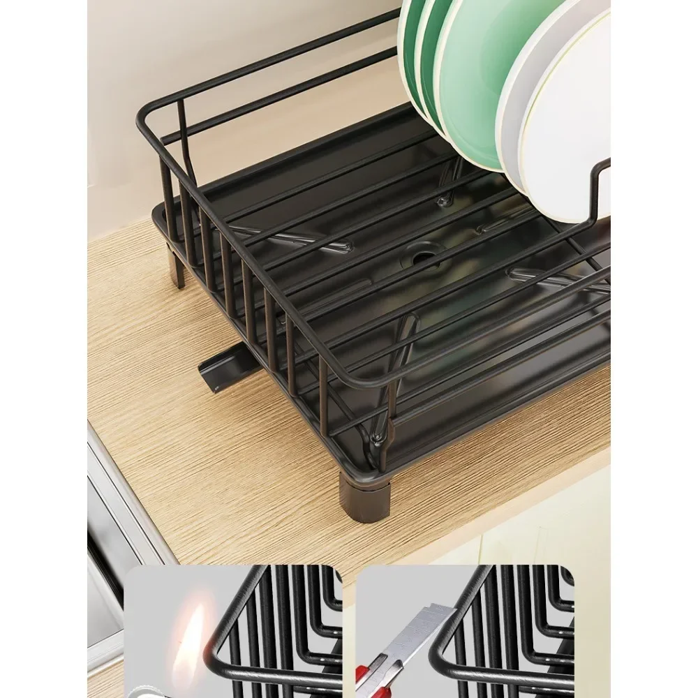 Cutlery Drainer Dryer Iron Dish Drying Racks Automatic Drain Shelf Home Organizer Kitchen Fork Chopstick Spoon Bowl Storage Rack