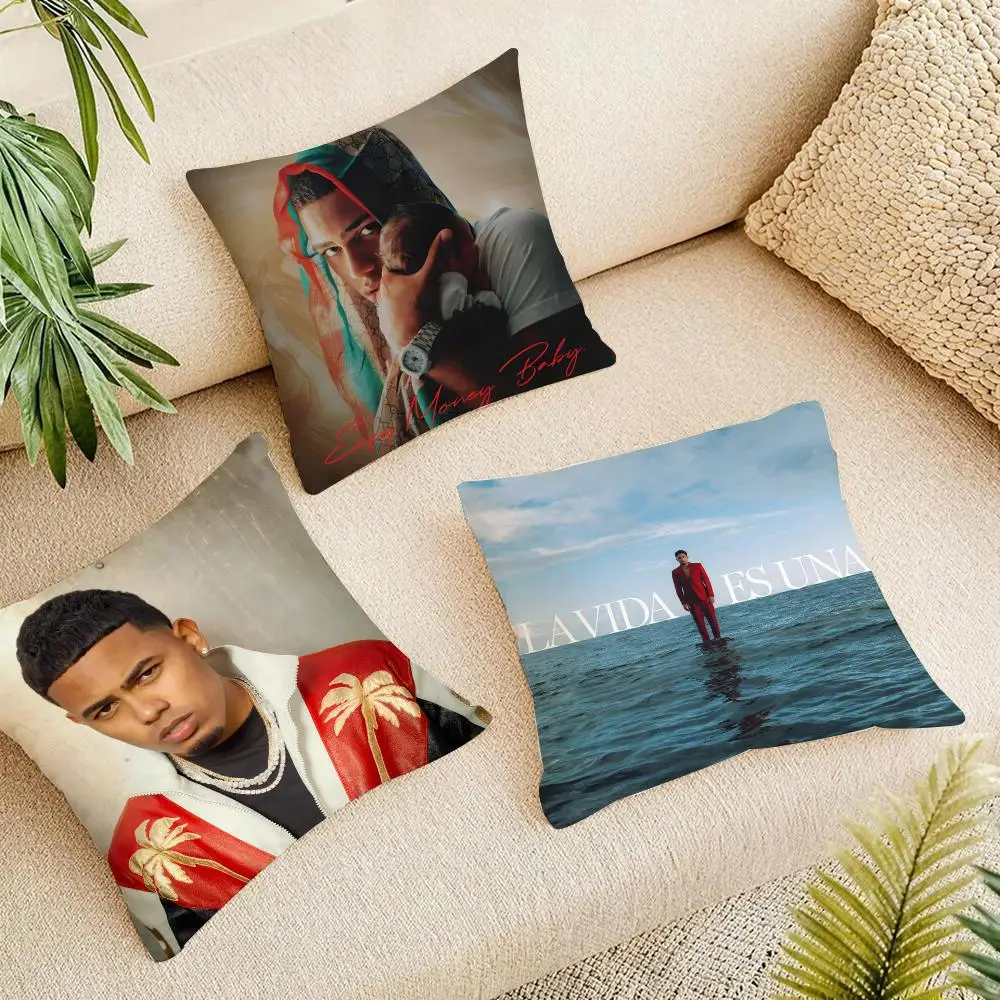 Hot Rapper Myke Towers Cushion Cover Short Plush Pillowcase, Washable Wrinkle Resistant Cover for Bedroom Gift