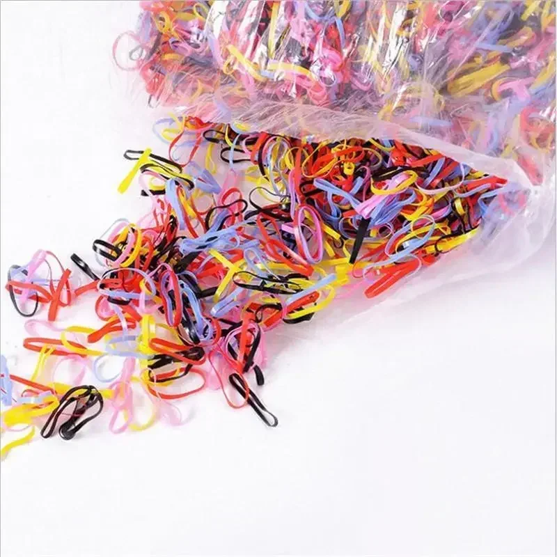 800Pcs/Pack Elastic Band Ponytail Rope Hair Accessories for Girls Rubber Hairband