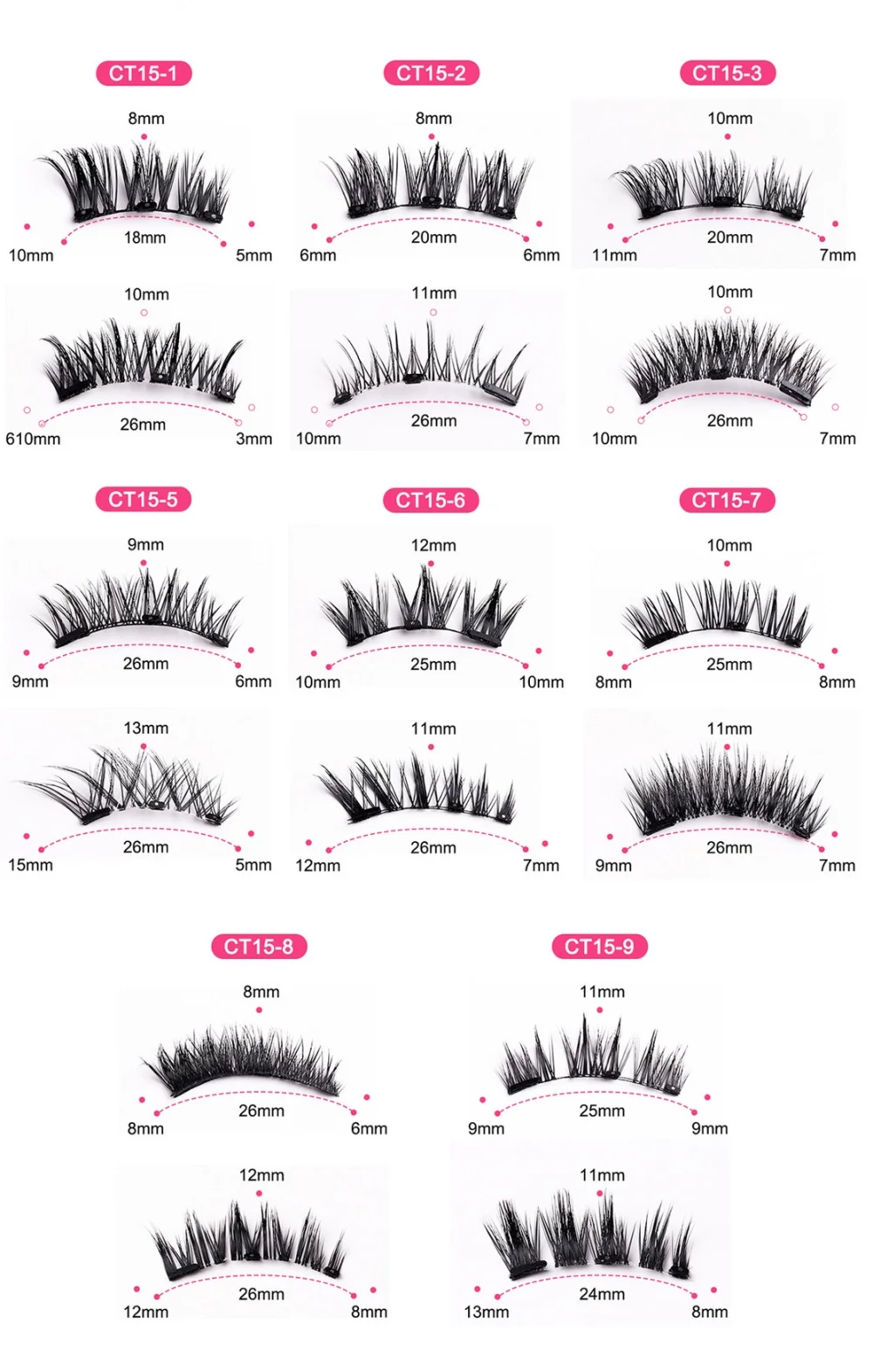 حار 1 زوج الرموش المغناطيسية اليدوية رقيق فو المنك جلدة قابلة لإعادة الاستخدام الرموش الصناعية الطبيعية وملاقط المغناطيسي مجموعة ماكياج #5