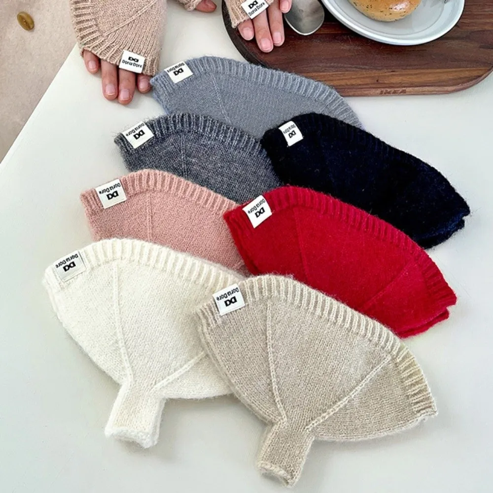 

Fashion Warm Touch Screen Half Gloves Thicken Korean Conch Knitted Gloves Short Creative Winter Shell Gloves Outdooor