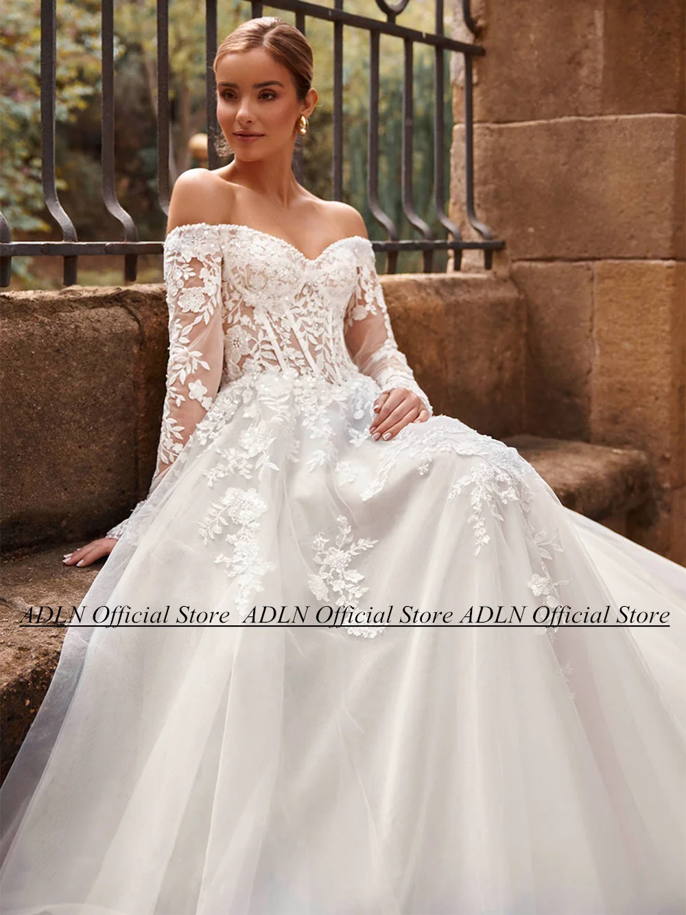 Robe de Mariée Sexy Personnalisée à Manches sulfet Col en V pour Femme, Vêtement Transparent avec Fermeture Éclair au Dos, avec Traîne de Balayage, 2025