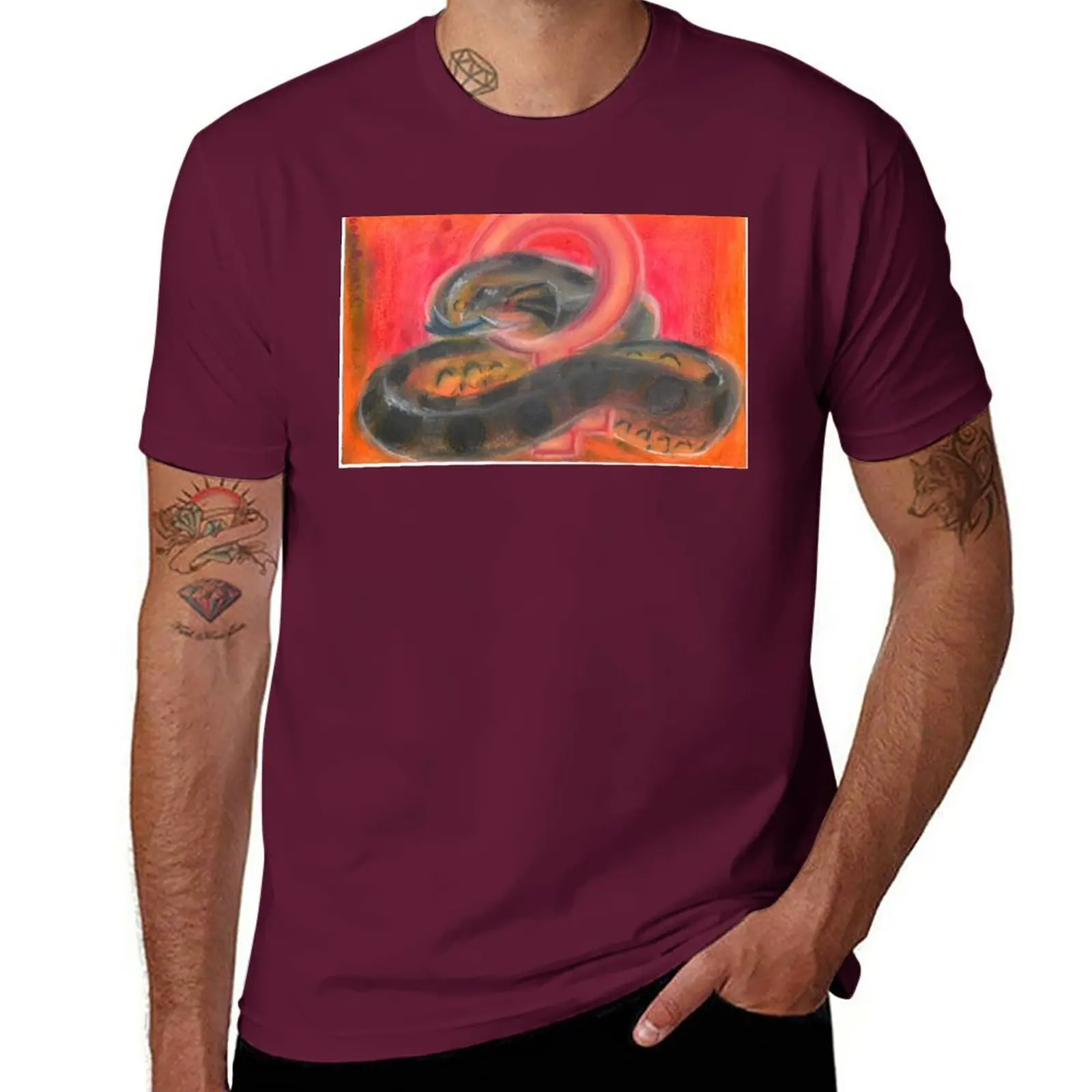 New Reptile March theme art Green anaconda T-Shirt Blouse sublime t shirt mens funny t shirts