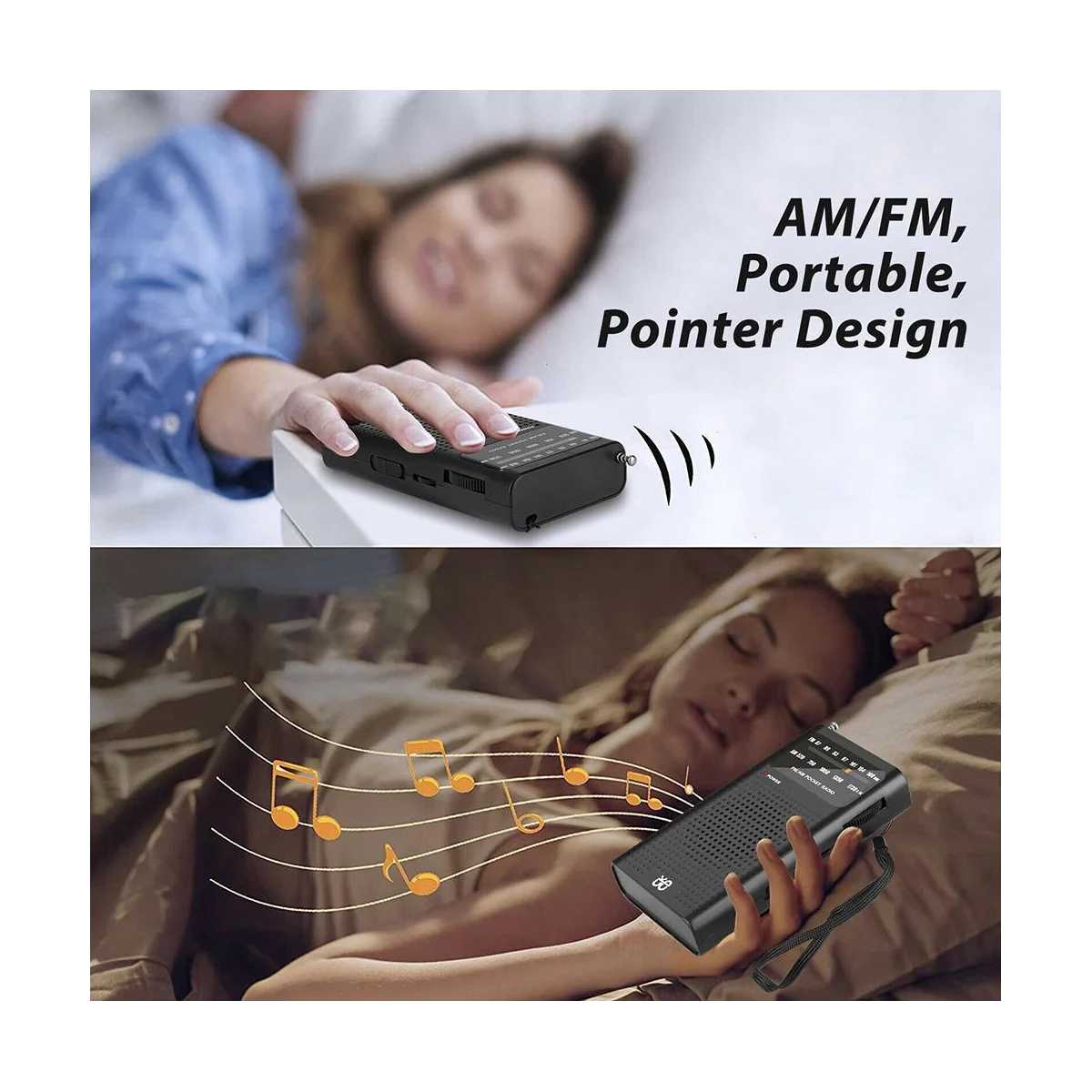 เครื่องรับวิทยุขนาดเล็กพกพา AM/FM ทุกวงสเตอริโอรับอากาศกระเป๋าสำหรับชายชราเดินปีนเขาตั้งแคมป์