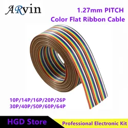 1Meter 10P/12P/14P/16P/20P/26P/34P/40P/50P 1.27mm PITCH Color Flat Ribbon Cable Rainbow DuPont Wire for FC Dupont Connector