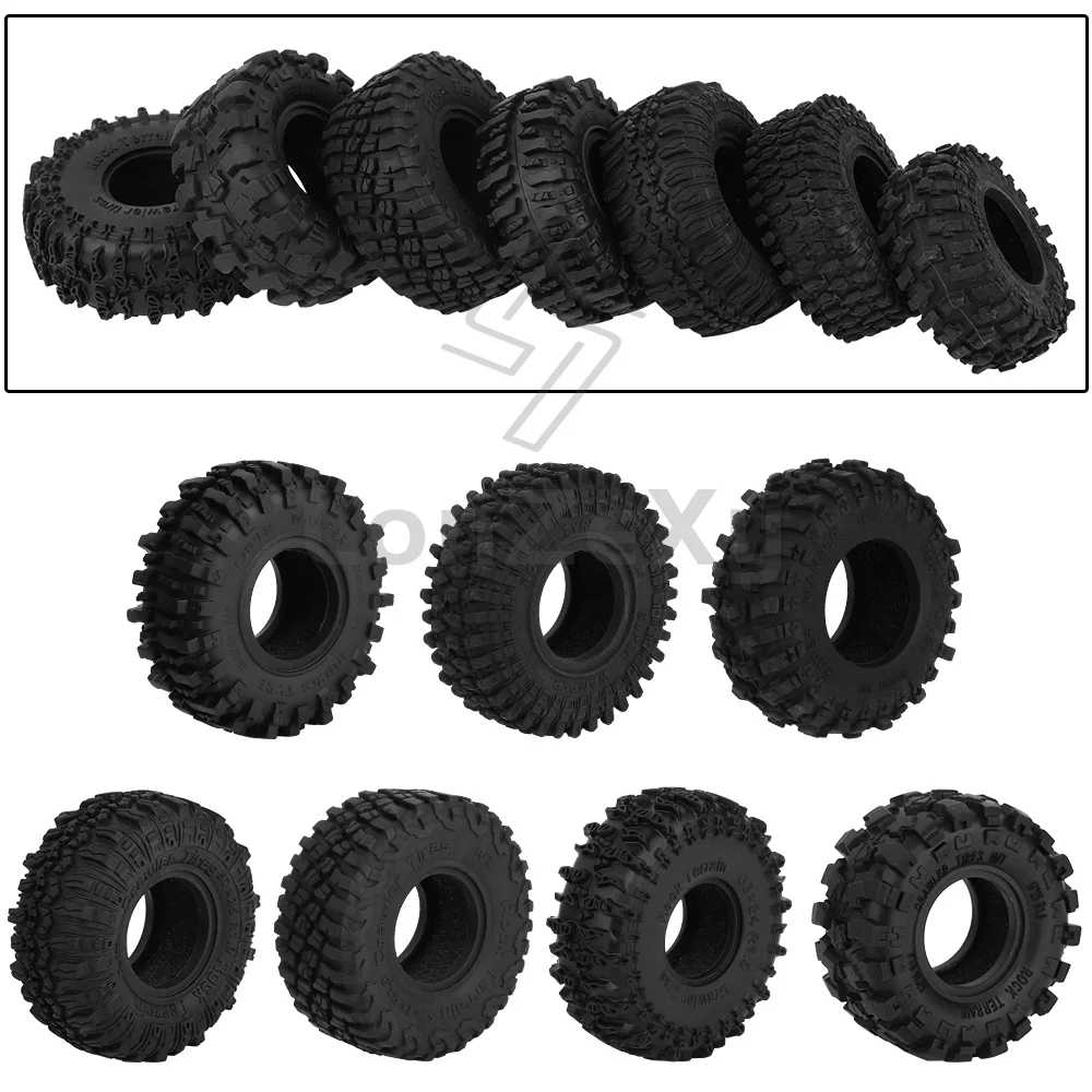 4 Stück 1/24 RC Crawler Gummireifen, weiche Offroad-Reifen mit Schaumstoffeinsätzen für Axial SCX24 FCX24 RC Auto Upgrade-Teile