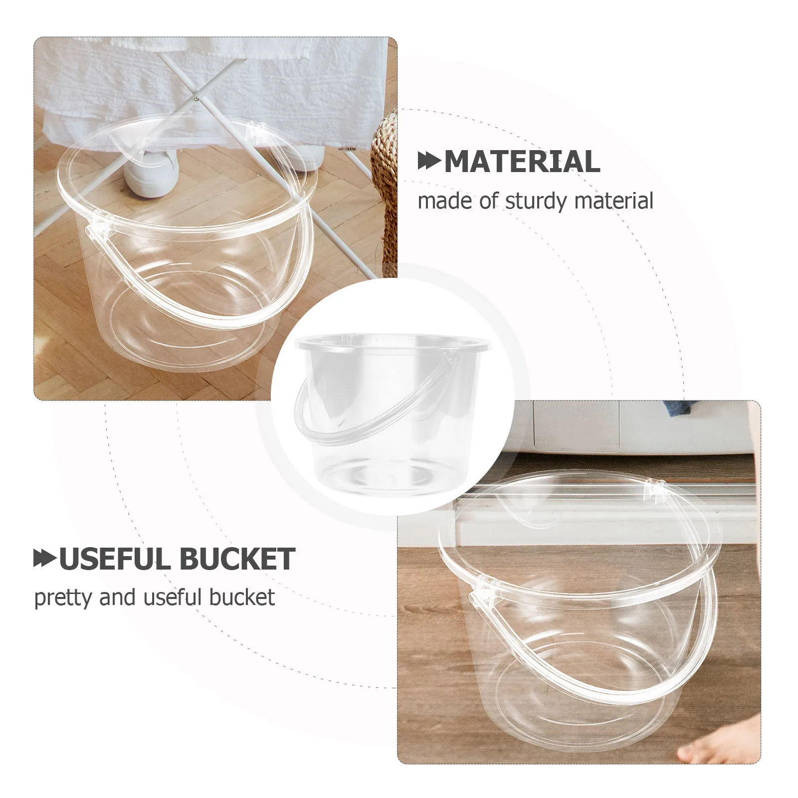 

Многоцелевое пластиковое ведро для воды, портативное сверхмощное ведро с ручкой для домашнего белья, сада, пляжного контейнера для хранения песка