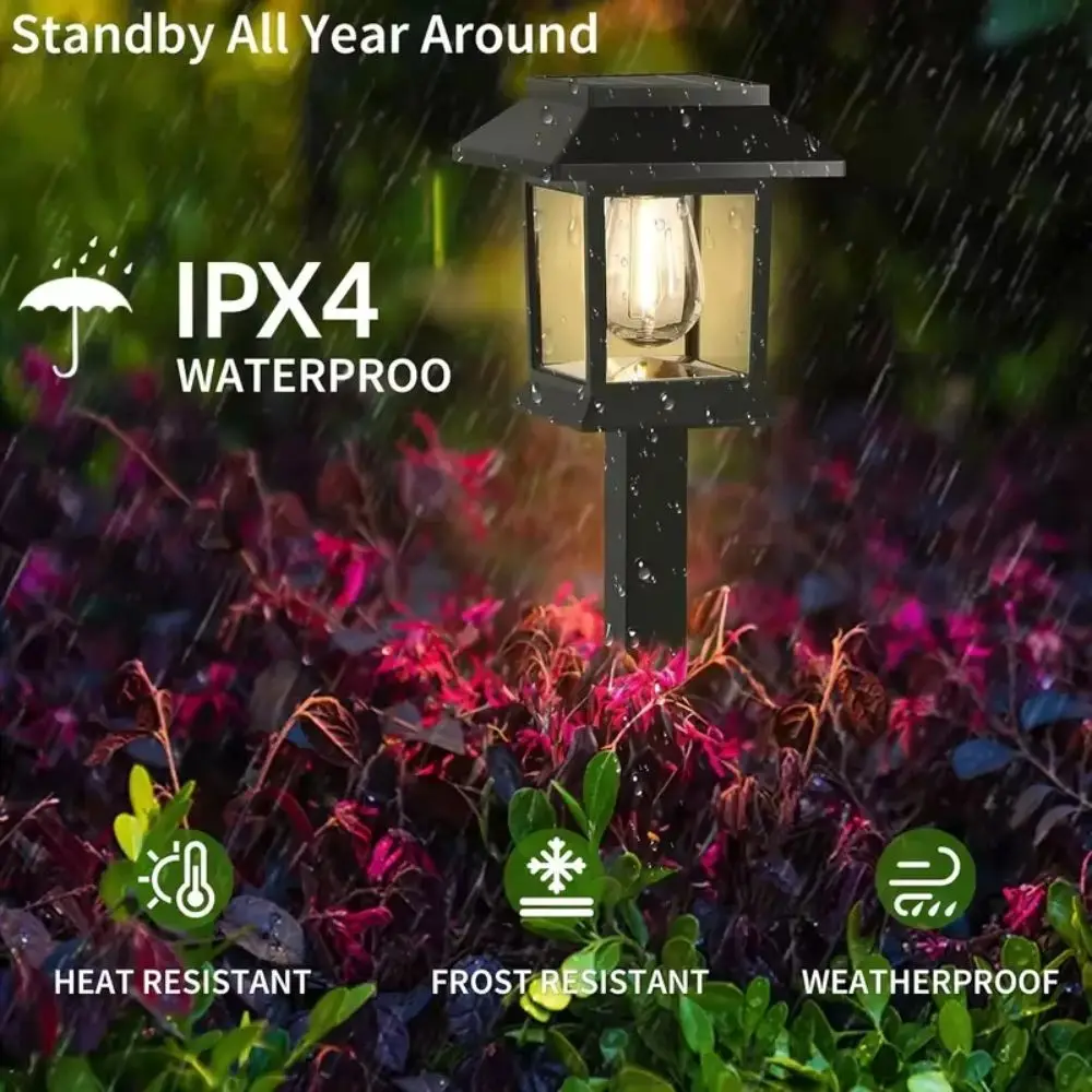 Solar Powered Solar Lawn Lights Warm Light Soft Light Outdoor Garden Lights Plug-in Design Energy Saving Atmosphere Lights