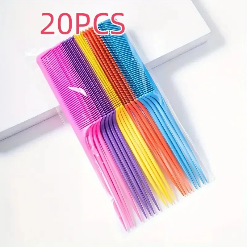 

20 шт. антистатических расчесок для укладки волос - яркие градиентные цвета, прочный АБС-пластик, для использования в салонах и дома, термостойкие.