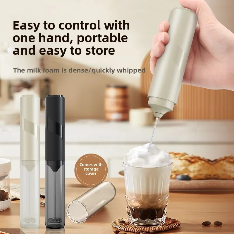 

1 electric coffee frother, milk frother, AA size rechargeable electric kitchen mixer, egg beater, cream maker, blender