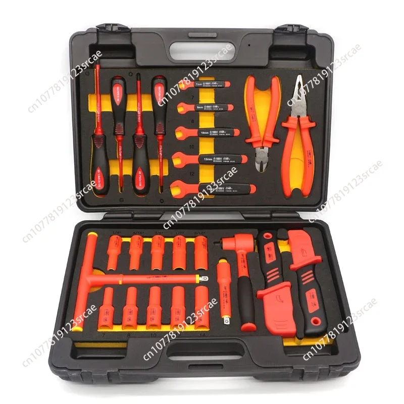 43-piece insulated tool set New energy vehicle repair screwdriver socket wrench Insulated 1000V KT-8043