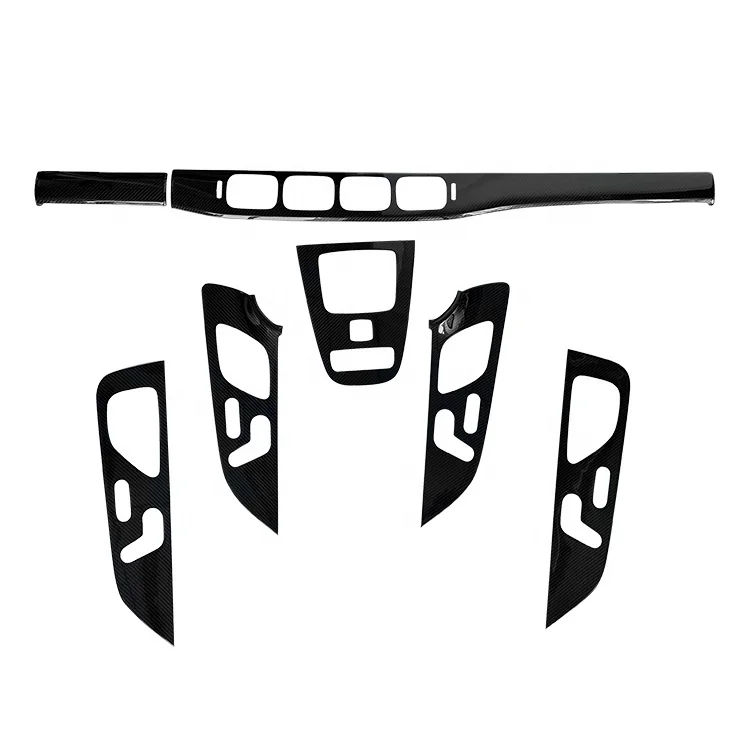 

7pcs Real Dry Carbon Fiber Interior Accessories Center Console Cover Dashboard Kits Door Trim for Mercedes W167 GLE Class 2019up