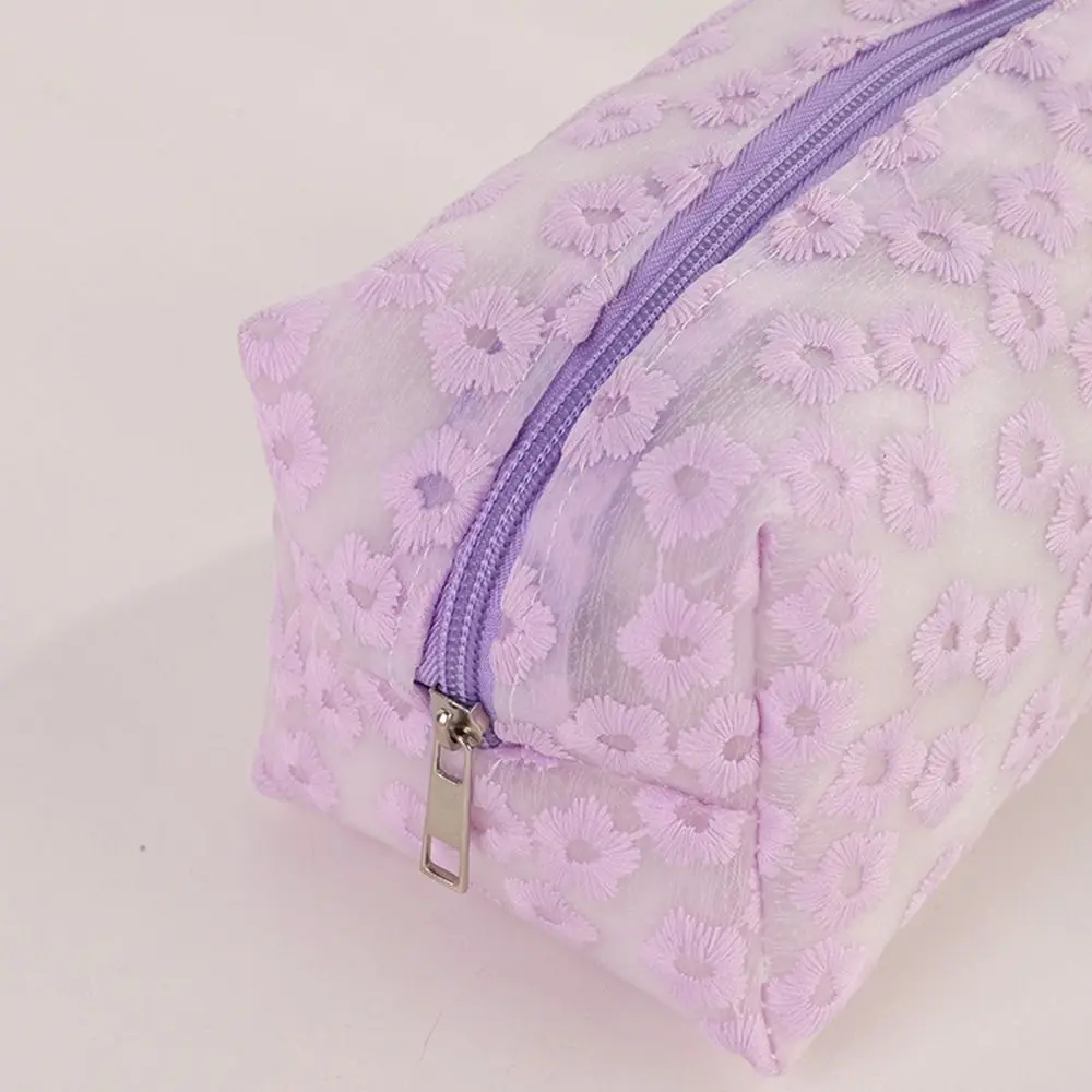 Multifunctional EVA Pen Bag Flower Pattern Waterproof Makeup Bag Lightweight Solid Color Toiletry Bag Home