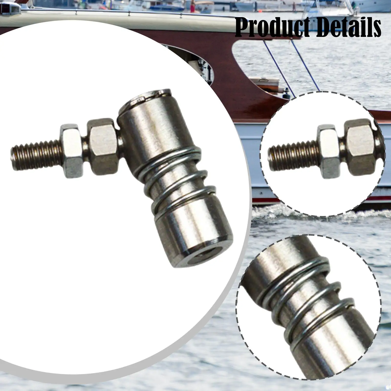 Durable Boat Throttle Ball Joint with Rod Linkage 304 Stainless Steel Connector for Output Cables Helmet Boat