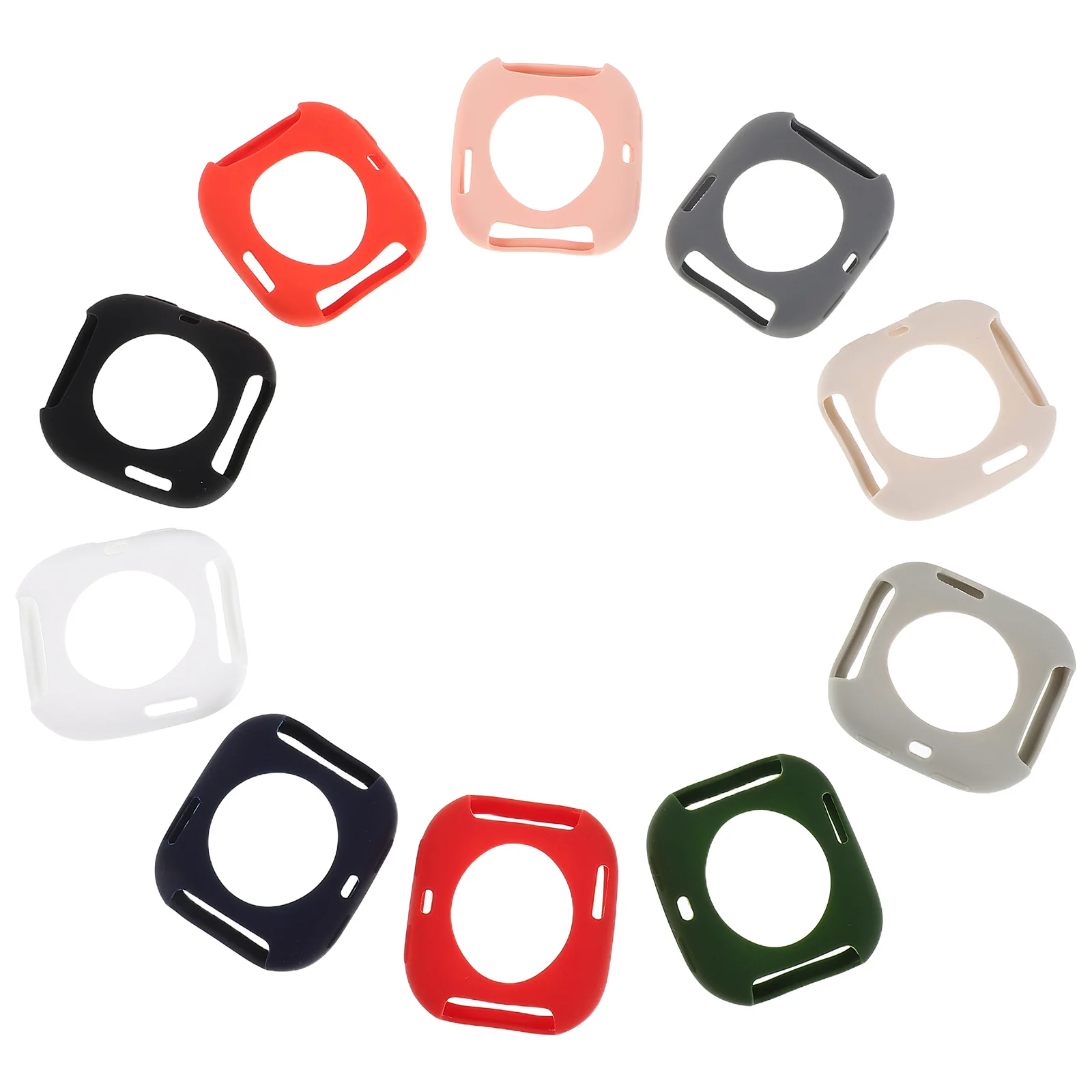 

10Pcs Smartwatch Protective Case Silicone Hollow Reusable Detachable Cover Anti-Scratch Anti-Shock Watch Protector for
