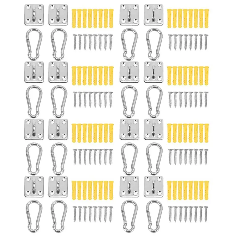 AT29-16 Sets Of Suspended Ceiling Wall Mount U-Shaped Hooks Stainless Steel Heavy Duty Multi-Function Hammock Hammock Hook