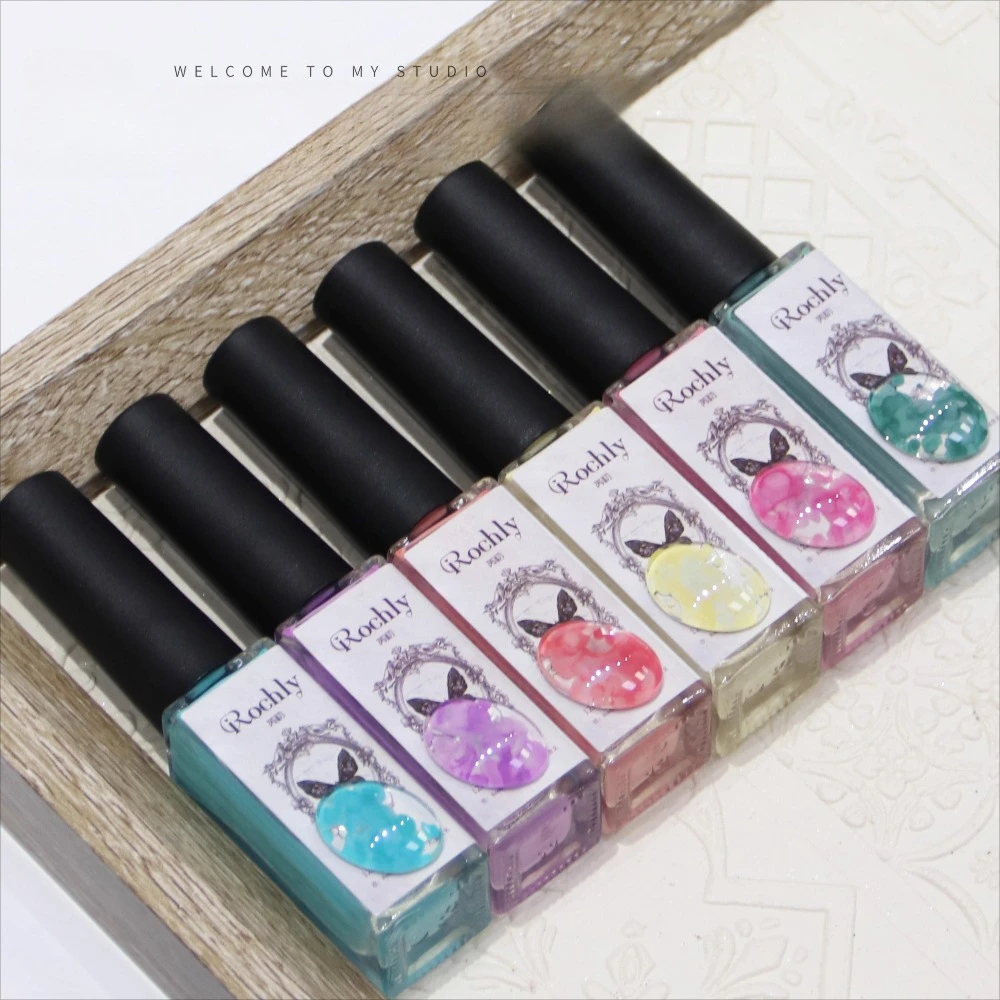 

6Colors Macaron Blossoming Gel 12ml UV LED Soak Off Nail Art Polish For Spreading Effect Marble Nail Polish Gel Watercolor