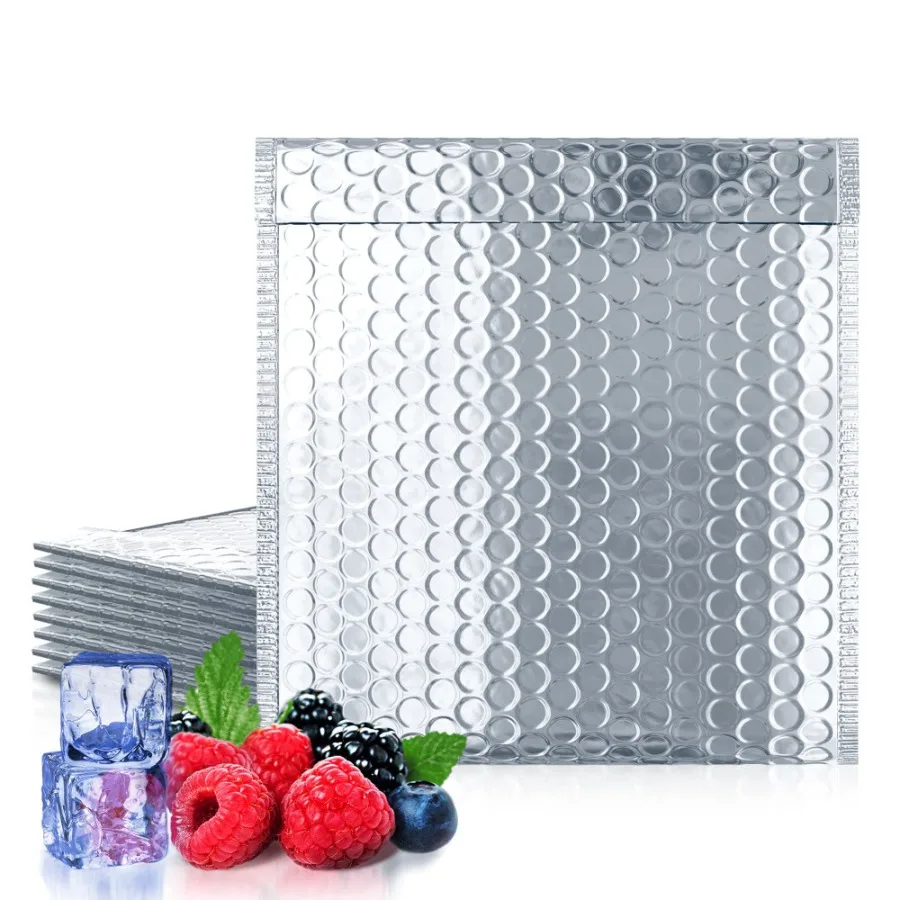 

Silver Thermal Bubble Mailer 6 x 6 Inches. 10 Pack Metallic Bubble Mailers. SelfSeal Metallic Bubble Envelope. Waterproof Insul
