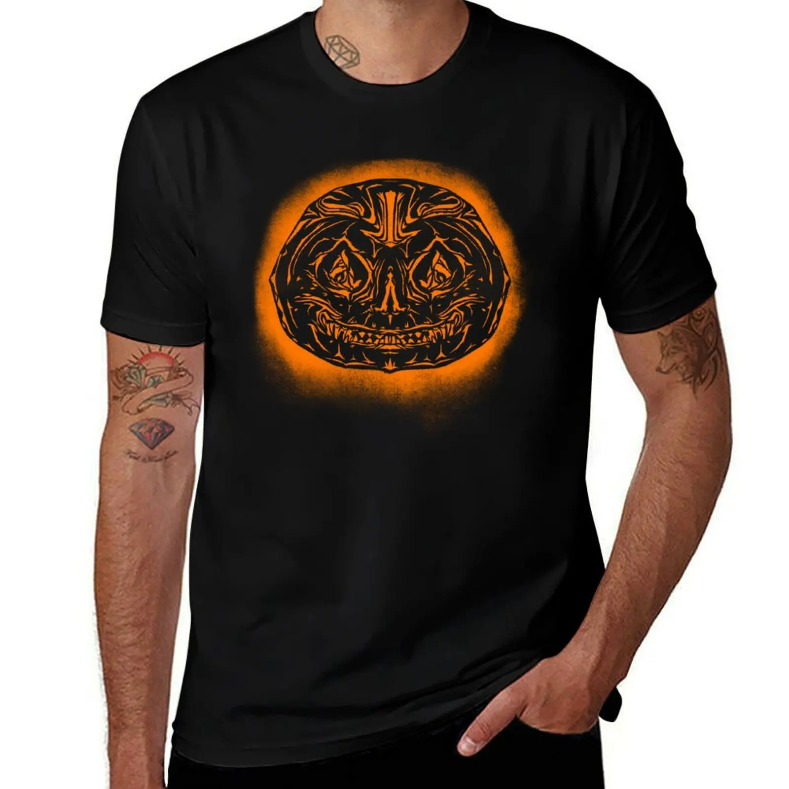 

Cut Out Pumpkin Head T-Shirt Blouse hippie clothes anime tshirt vintage t shirt men