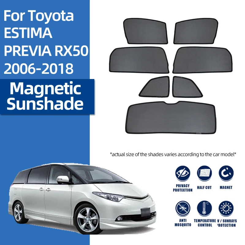 

For Toyota ESTIMA PREVIA XR50 2006-2019 Magnetic Car Sunshade Front Windshield Curtain Rear Side Baby Window Sun Shade Visor