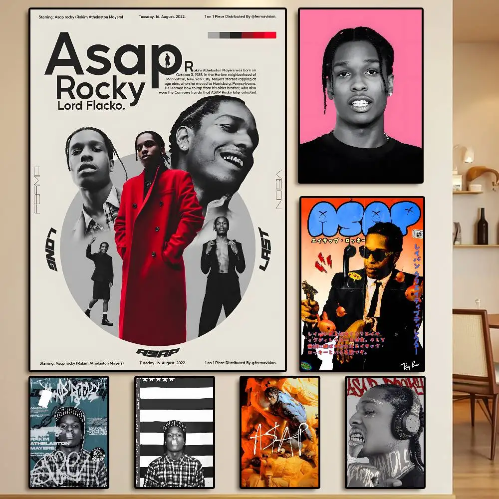 1 قطعة A $APS روكي ASAP مغني الراب الأمريكي المشارك HD لزجة جدار مقاوم للماء غرفة المعيشة المنزلي غرفة نوم النوم الديكور الجمالي #2