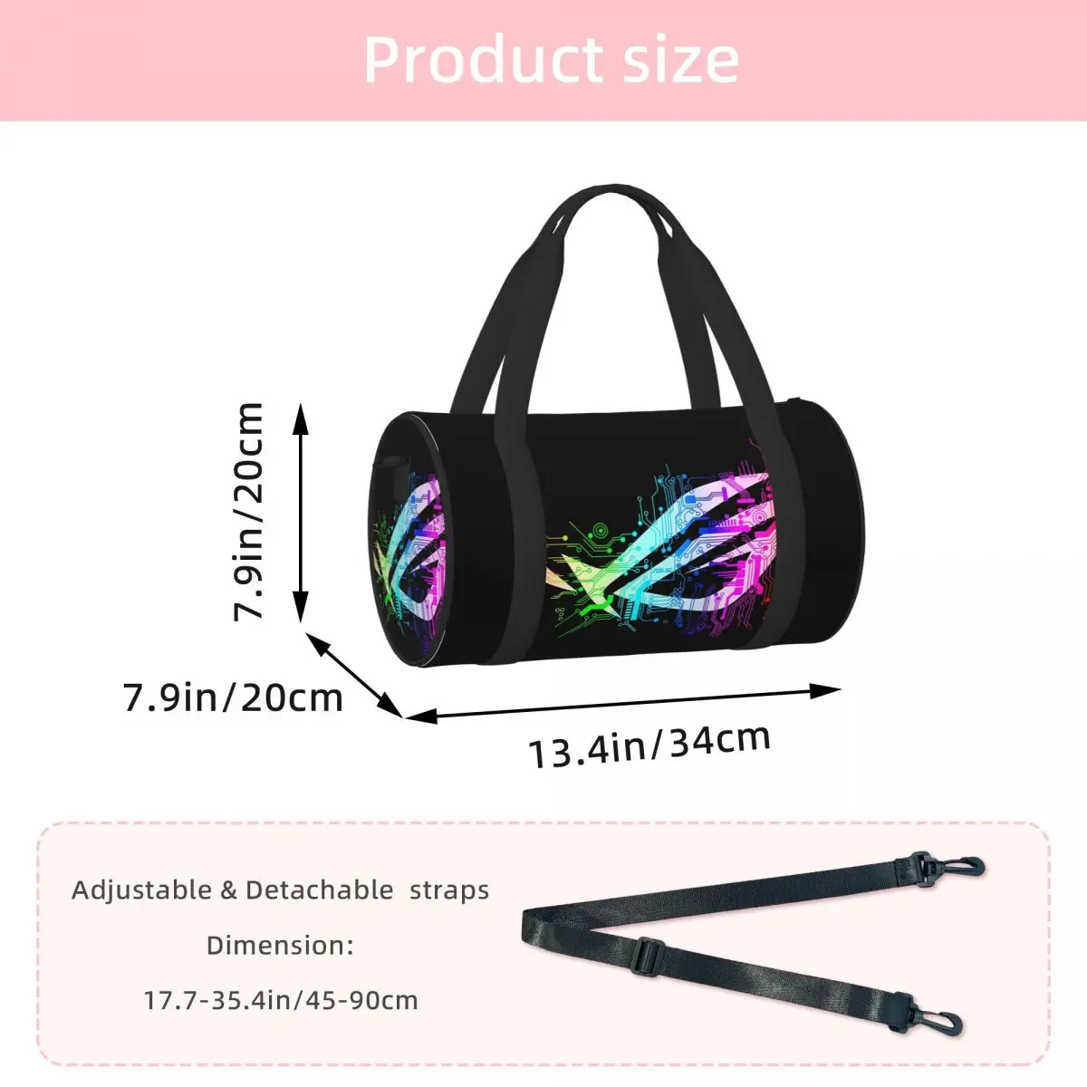Asus Rog Luggage Bag Multi-Functional Duffle Tote Bag Handbags Gym Bags Fitness Bag for Boys Girls