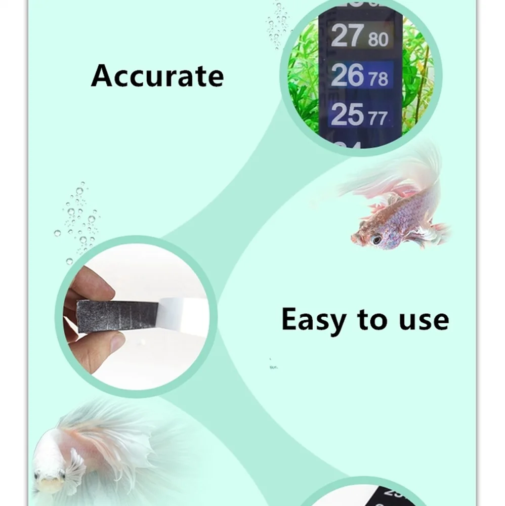 Dual Scale Aquarium Thermometer Fish Tank Liquid  Fahrenheit Sticker Digital  Display  Aquarium Temperature Strip