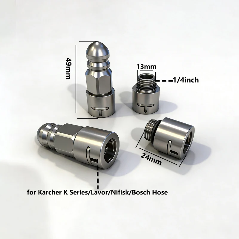 Pressure Washer Sewer Nozzle Drain Cleaning Nozzle Tips for Karcher K Series/Lavor/Bosch Hose Sewer Cleaning Tool