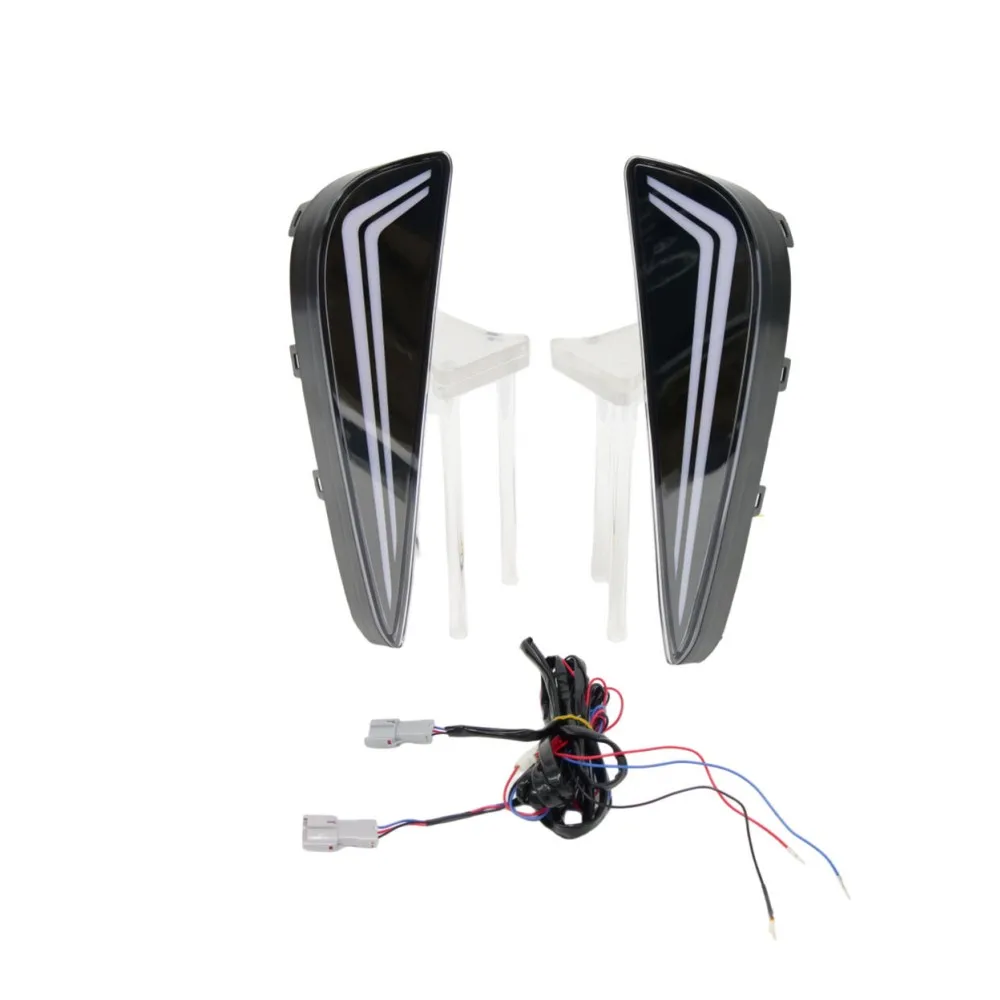 

July King LED Daytime Running Lights for Toyota Prius 2019-2022, 6000K DRL + Streamer Yellow Turn Signals + Ice Blue Night DRL