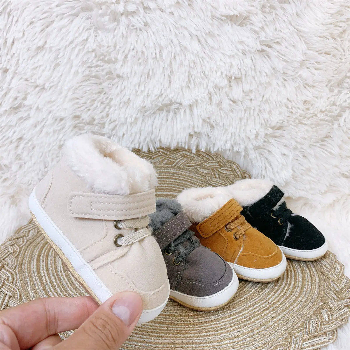 Winter New Baby Cotton Shoes 0-1 Year Old Walking Shoes With Plush Soft Sole 6-12 Months Baby Warm and Thick Shoes