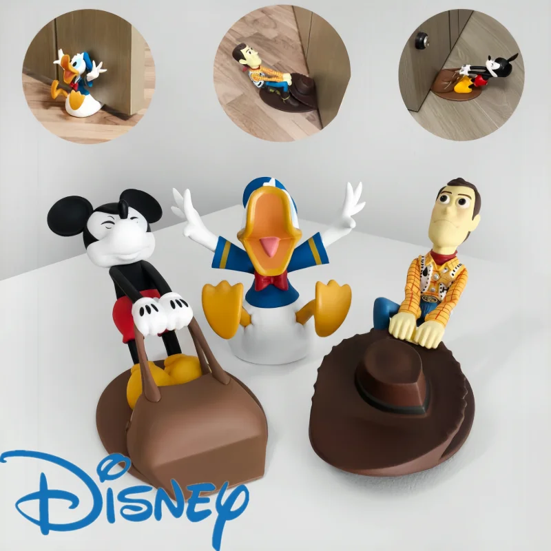 Hot Anime Disney Mickey Donald Duck Door Stoppers Toy Cartoon Woody  Windproof Home Office Anti-Collision Doorstop Blocker Gift