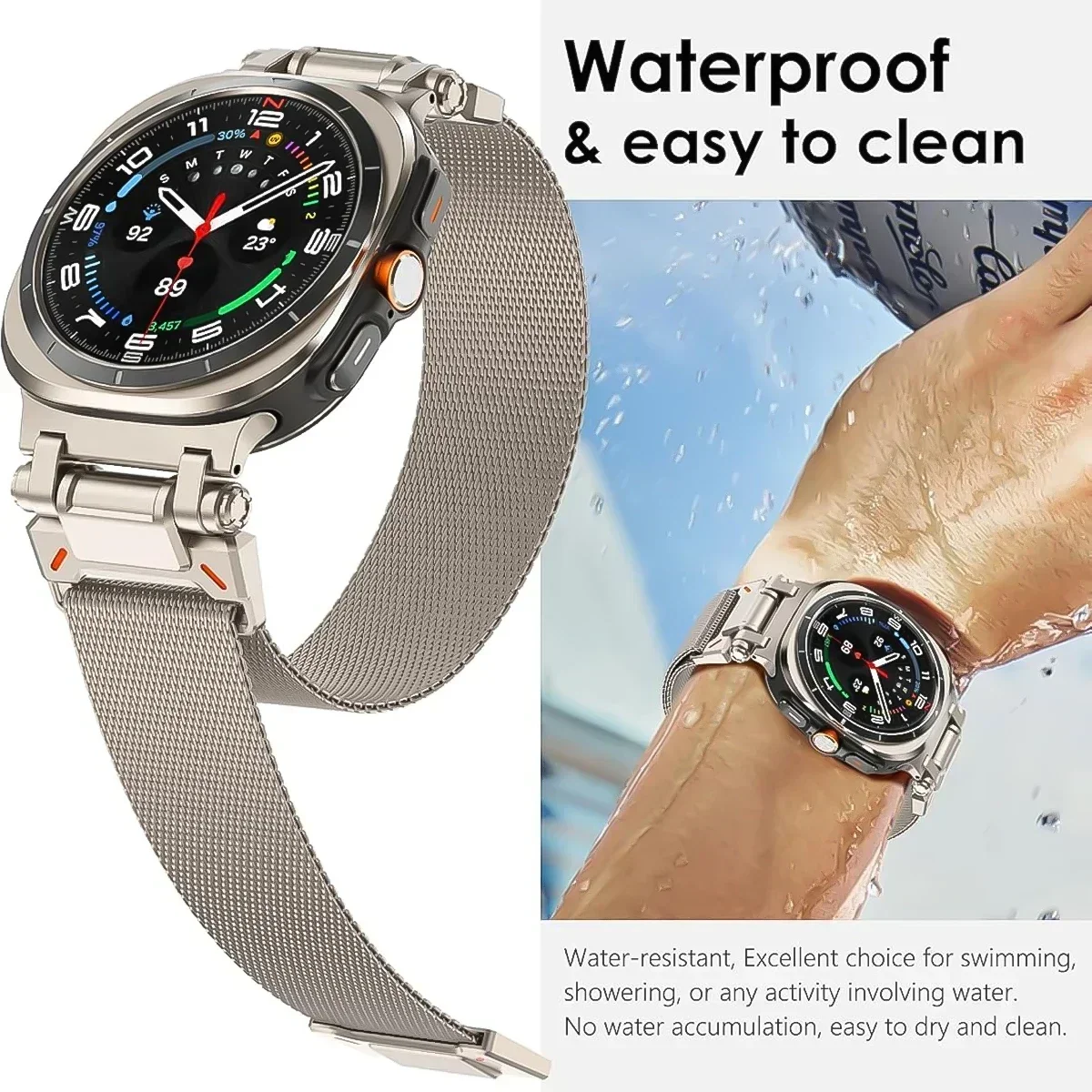 Новый миланский ремешок для Samsung Galaxy Watch Ultra 47 мм correa, магнитный браслет без зазора из нержавеющей стали, 7 ультра, аксессуары для ремешков